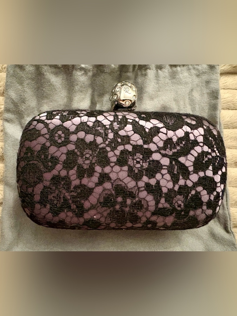 Alexander McQueen Evening Clutch with Crystal Skull Clasp
